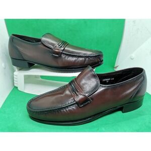 Vintage FLORSHEIM Men 10 D Black Cherry Cordovan COMO Leather Shoes Career Slip
